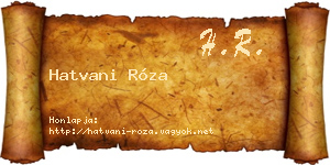 Hatvani Róza névjegykártya