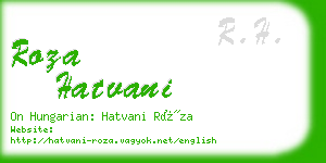 roza hatvani business card